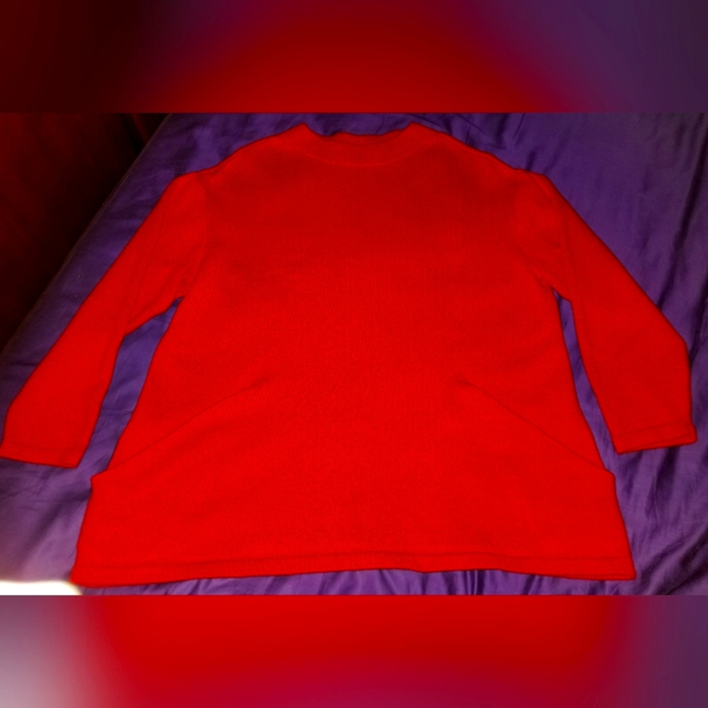 J. Jill Pure Jill Red Winter Sweater with Pockets Super Soft 2X